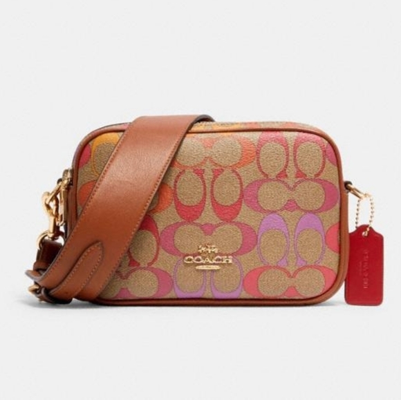 Coach Handbags - ⚜Coach Jes Crossbody 20 In Rainbow Signature Canva